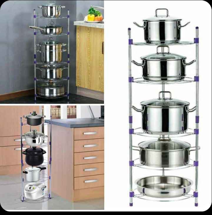 Portable 5 layer kitchen pot rack - 2
