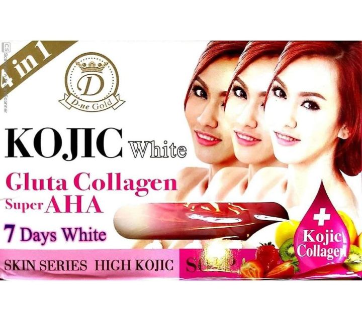 kojic white gluta collagen super aha soap 160g - 2