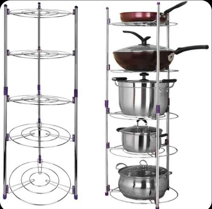 Portable 5 layer kitchen pot rack - 3