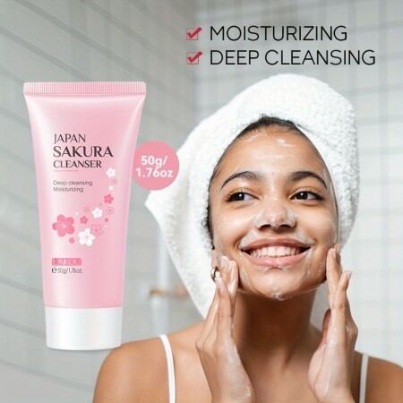 LAIKOU Japan Sakura Cleanser Whitening Face Wash 50ml - 3