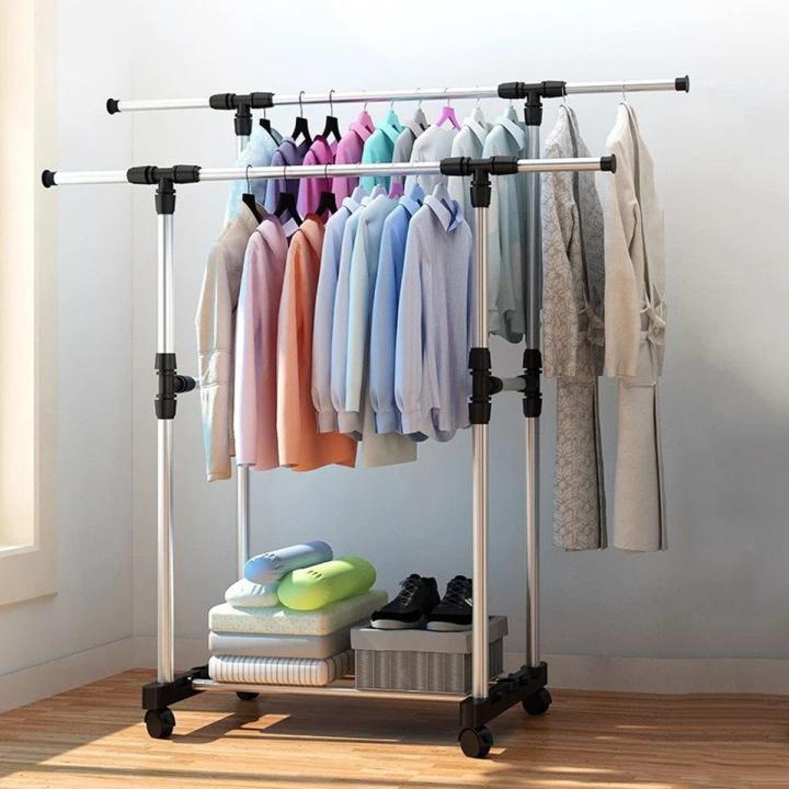 Double pole clothes rack - 2