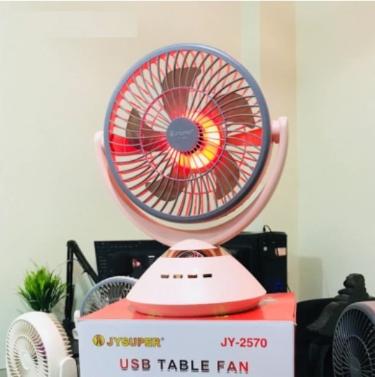 Joy Super JY-2570 Professional Rechargeable Table Fan (6 Battery) - 2