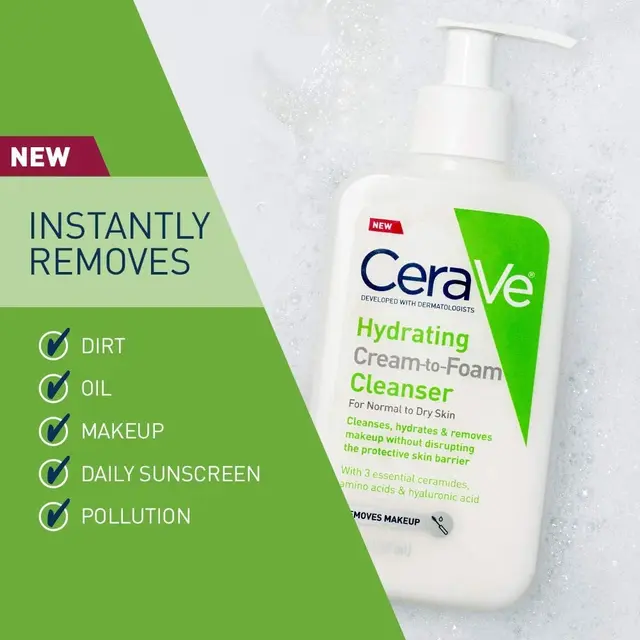 Cerave Hydrating Cream to Foam Cleanser 355ml - 5