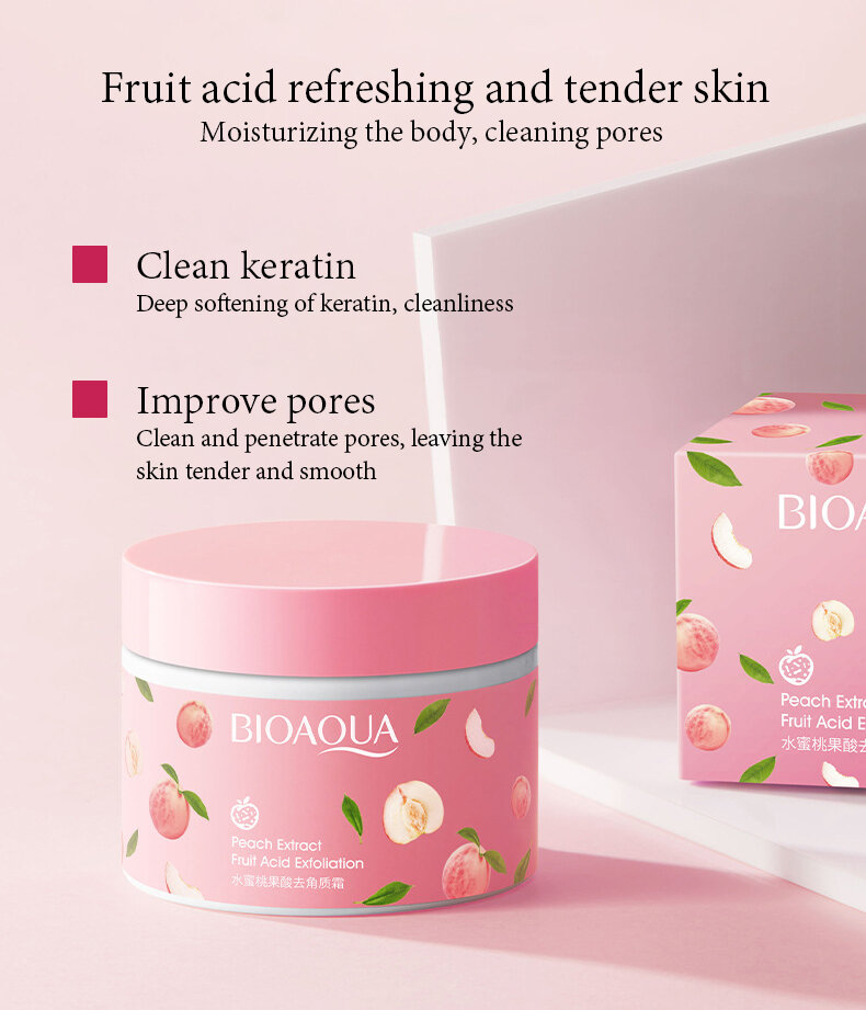 BIOAQUA Peach Extract Fruit Acid Exfoliation Cream (140g) - 2
