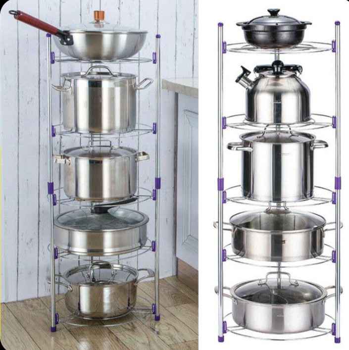 Portable 5 layer kitchen pot rack - 4